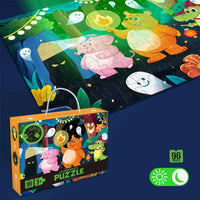 HKM-838931 Glow-in-the-Dark Children’s Puzzle Plane Educational Block Toy 26x19.5x6cm