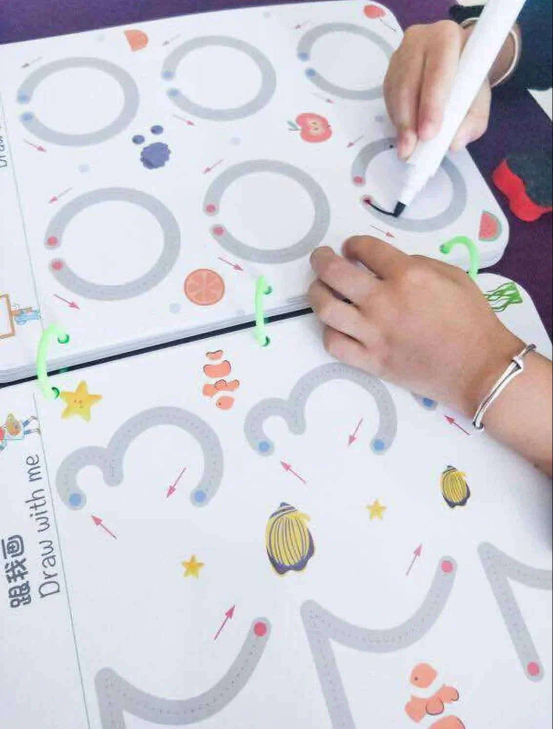 KTX-294995 Children's Educational Drawing Tablet and Math Game Book Set with Erasable Pen for Learning Shapes and Control Skills