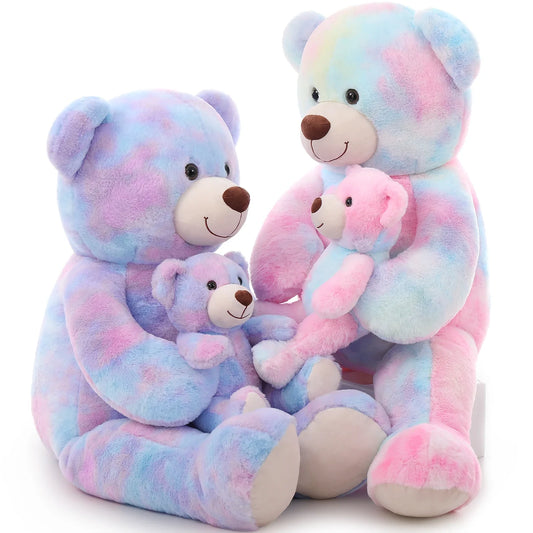 KTX-636499 Giant Purple Tie-Dye Soft Stuffed Teddy Bear Toy for Kids – Perfect Gift for Baby Showers