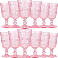 Wholesale OEM Classic Durable Glass Wine Goblet Embossed Design Eco-Friendly Long Stem Handblown for Wedding Banquets Events