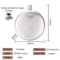 Hip Flask Titanium Ultralight Wine Bottle with Funnel Camping Picnic Pocket Whiskey Alcohol Drinkware  Camping Accessories