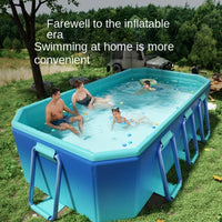 HKM-126291 Outdoor Folding Inflatable Swimming Pool for Kids and Adults - Durable PVC and PC Material