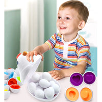 HKM-101075 Sensory Matching Eggs Educational Toy for Babies 0-12 Months - Shape and Color Recognition