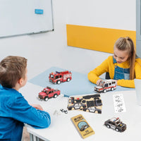 HKM-692051 3D Wooden Puzzle Car for Kids - DIY Assembly Educational Toy