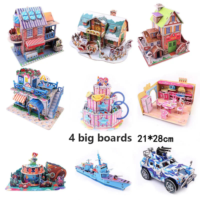 KTX-236371 Children's Creative DIY 3D Foam Paper Puzzle Model Building Toy