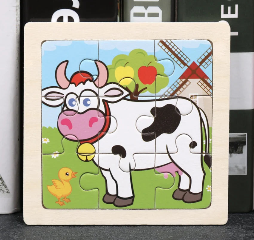 KTX-777619 Wooden Animal Puzzle Toy for Toddlers Age 1-3 - Educational and Interactive Learning Game