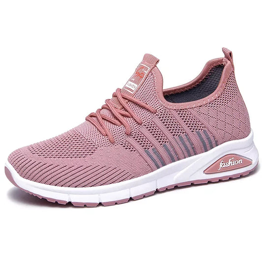 HKM-869267 A09 Women's Lace up Lightweight Tennis Shoes Women Breathable Sports Shoes Women Flats Non Slip Shoes