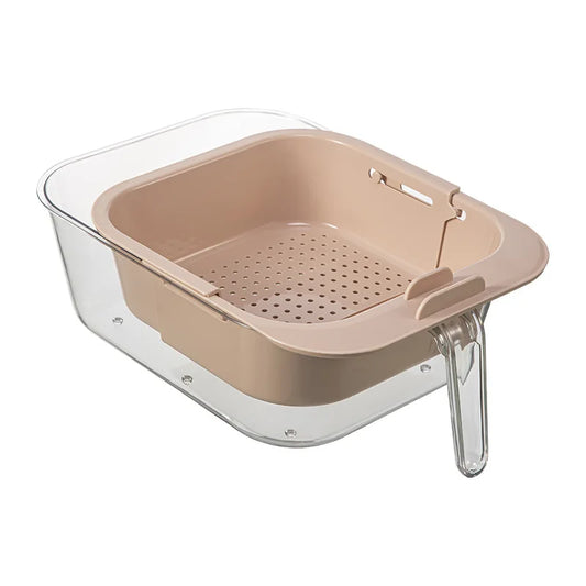 KTX-401811 Double-Layer Plastic Storage Box with Built-In Trash Can for Living Room Use