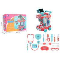 HKM-229843 Kids Doctor Play Set - Pretend Play Medical Trolley for Ages 2 to 13 Years - Plastic Components