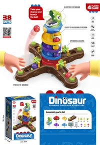 HKM-279571 Dinosaur Ball Drop Toy Set – Educational Rotating Ball Battle Game for Ages 5 and Up