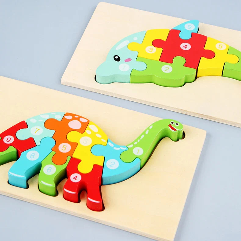KTX-646547 Wooden 3D Puzzle Game for Children - Montessori Educational Jigsaw Learning Toy