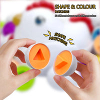 HKM-101075 Sensory Matching Eggs Educational Toy for Babies 0-12 Months - Shape and Color Recognition