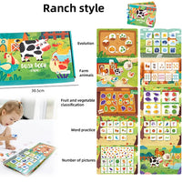 HKM-099923 Early Learning Montessori Busy Book for Toddlers, Activity Book with Farm Themes, Educational Interactive Toy