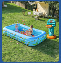 HKM-651731 Inflatable Rectangular Swimming Pool for Kids and Adults, Portable Outdoor Water Fun