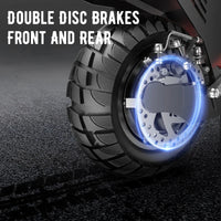 HKM-2987603 Off-Road E-Scooter 1200W 48V 15.6Ah 25 Mile Range 10-Inch Tires Disc Brakes All-Wheel Drive for Adult Rider
