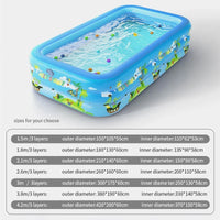 HKM-651731 Inflatable Rectangular Swimming Pool for Kids and Adults, Portable Outdoor Water Fun