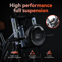HKM-7680723 Off-Road Fat Tire Electric Bike with LCD Display, 750W Motor, 48V 17Ah Battery, 20 x 4 in Tires, 31 mi Range