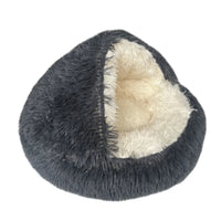 HKM-586835 Plush Round Winter Warm Cat and Dog Bed - Soft, Comfortable, and Machine Washable