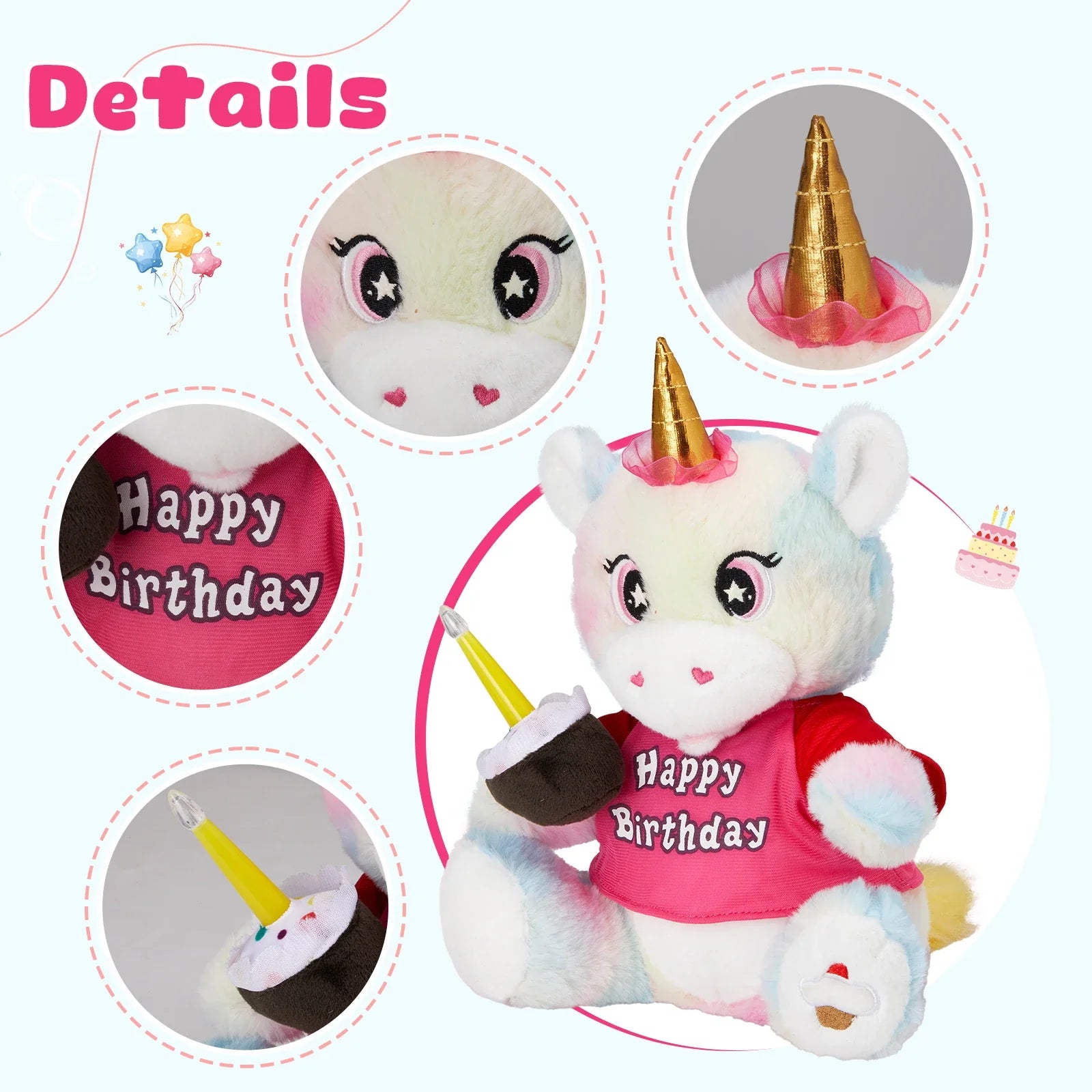 KTX-129171 Super Soft Electric Cartoon Unicorn Plush Toy for Kids – Ideal Birthday and Festival Gift