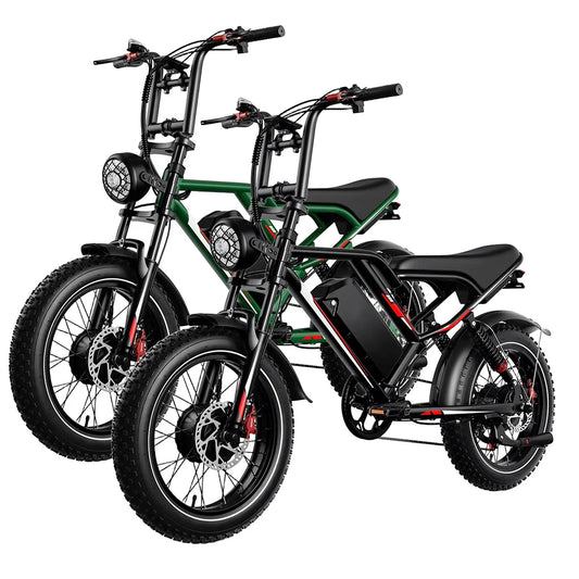 Off-road 2000W Dual Motor Adults Electric Bike Mountain Bicycle 20 Inch Fat Tire Fatbike QJ8 Electric City E Scooter EBIKE