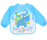 HKM-080531 Private Label Baby Feeding Bib for Eating Waterproof Washable Long Sleeve Romper Smock