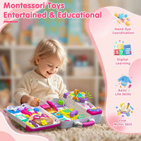HKM-182419 Montessori Busy Board for Babies and Toddlers - Educational Toy for Early Development