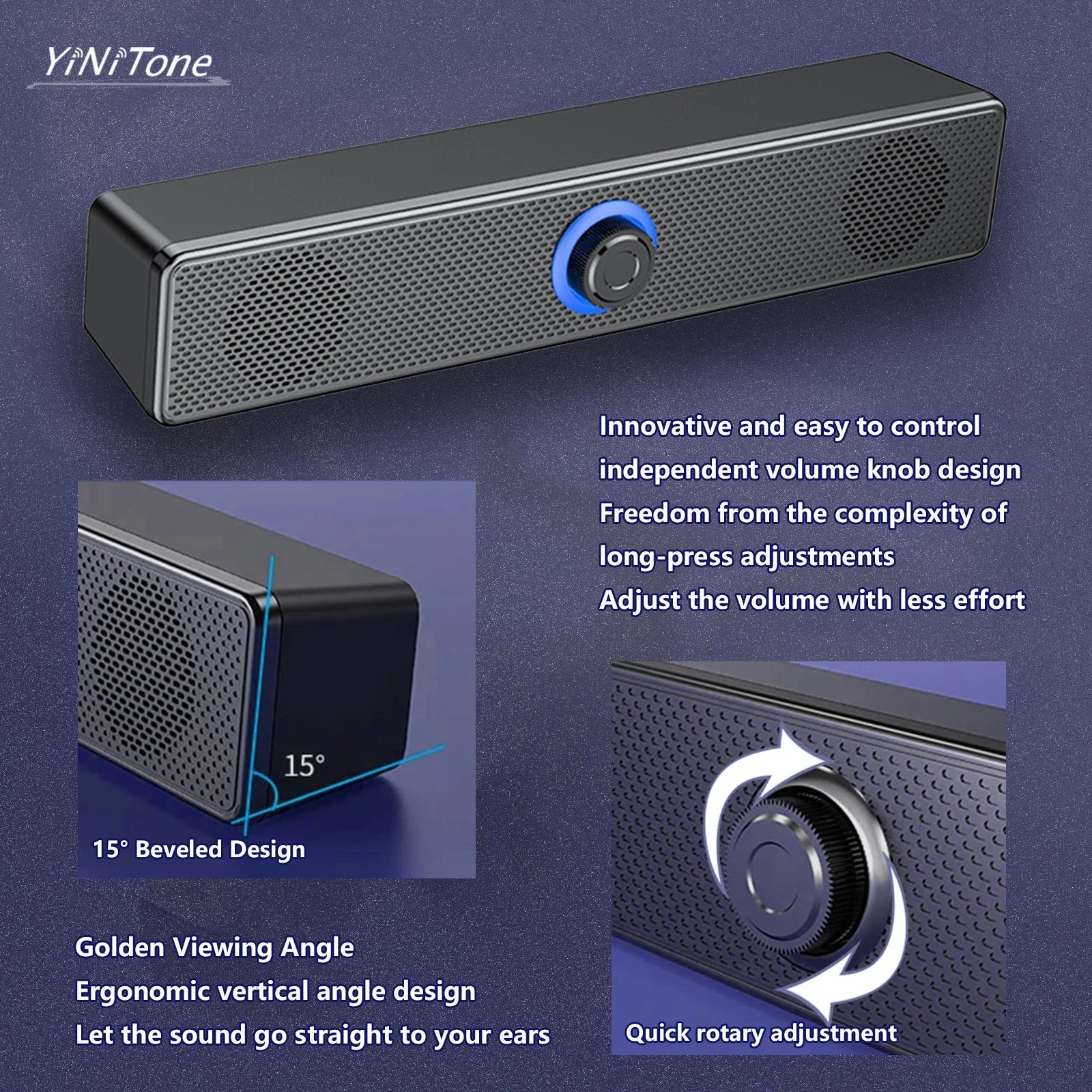 KTX-336531 Portable 4D BT5.0 Soundbar with Subwoofer for Home Theatre and Computer Audio, USB Wired & Wireless Bluetooth Connectivity