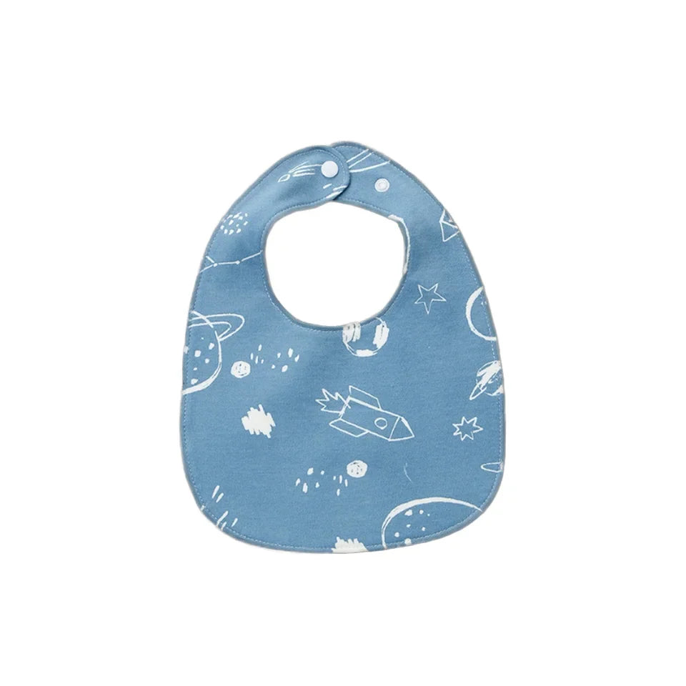 HKM-064723 New Arrival Cute U-Shape Kids Bib Waterproof Kids Eating Saliva Towel Feeding Bibs Button Closure