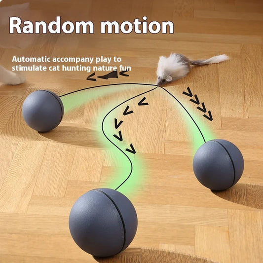 HKM-293075 Automatic Rolling Electric Cat Toy – Interactive Self-Entertainment, Bite-Resistant Design