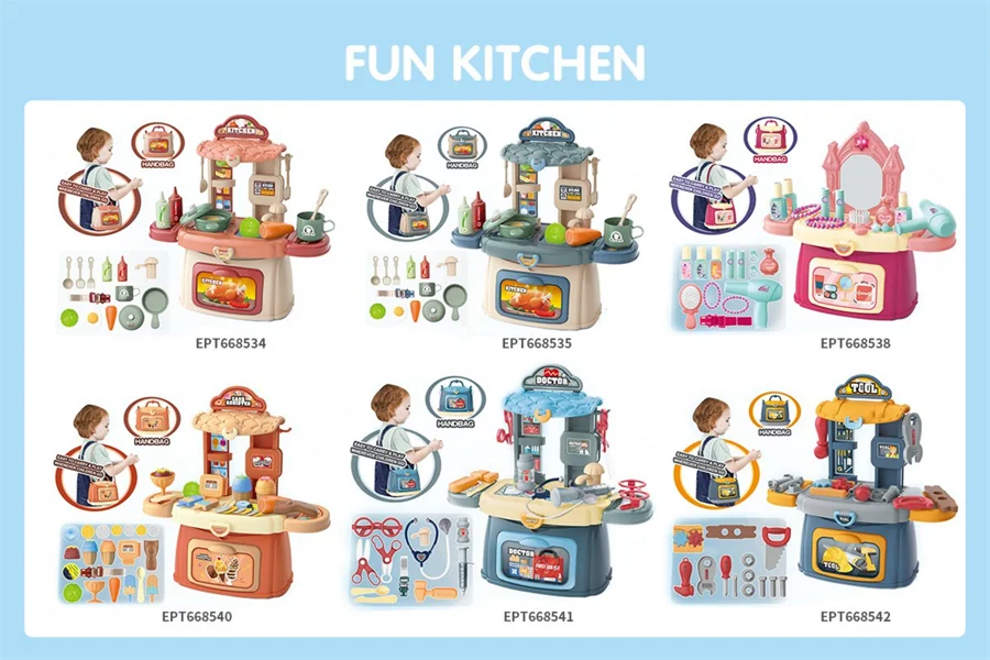 KTX-096467 Kids Pretend Play Cooking Kitchen Set Toy for Ages 2-7, Includes Cooking Accessories, Plastic Materials, Colorful Design