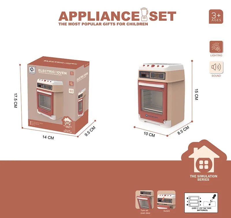 KTX-410643 Mini Electric Kitchen Appliances Toy Set for Pretend Play with Light and Sounds, Ages 2-12, EPT812597