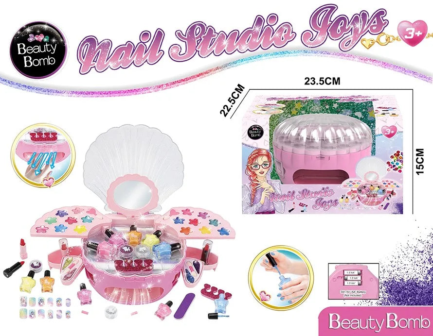 KTX-817363 Kids Nail Polish Machine Set - Creative Nail Art Salon for Girls Ages 2-14