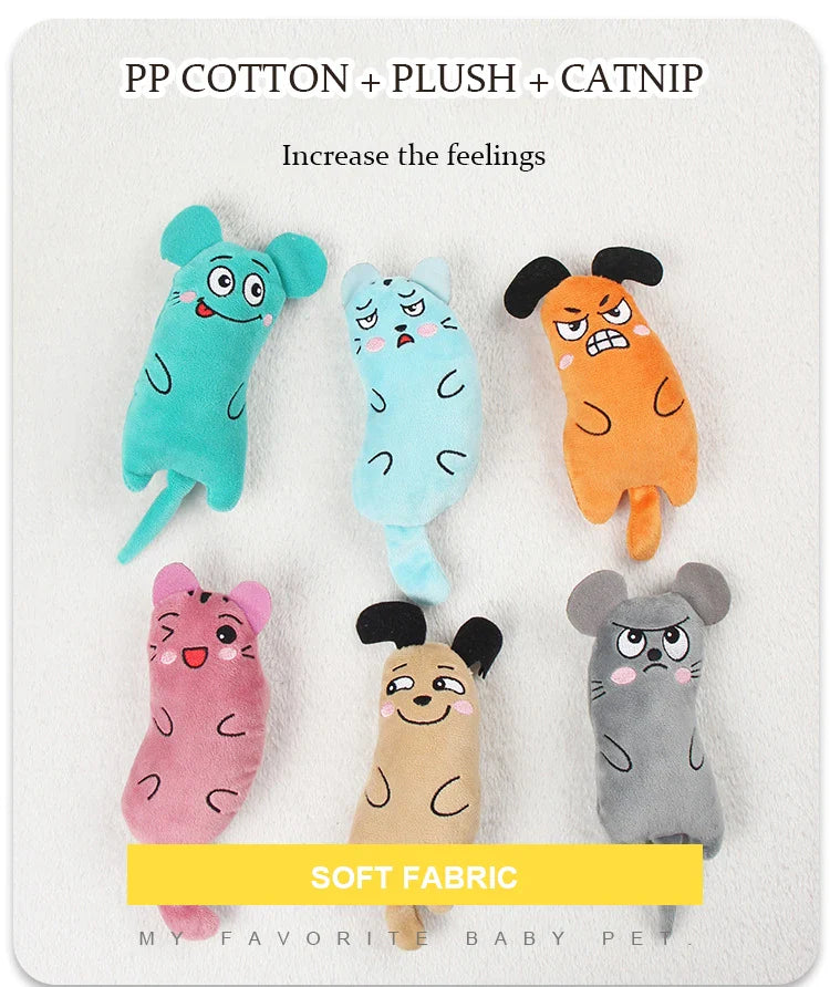 HKM-424147 Catnip Plush Interactive Mouse Toy for Cats - Assorted Colours Available