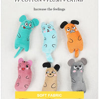 HKM-424147 Catnip Plush Interactive Mouse Toy for Cats - Assorted Colours Available