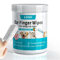 HKM-699795 Pet Care Ear Cleaning Finger Wipes with Custom Pearl Pattern Design for Dogs and Cats