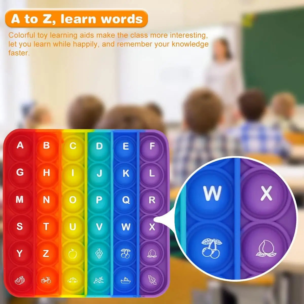 KTX-326611 Educational 2-in-1 Fidget Toy for Stress Relief and Learning Letters and Numbers