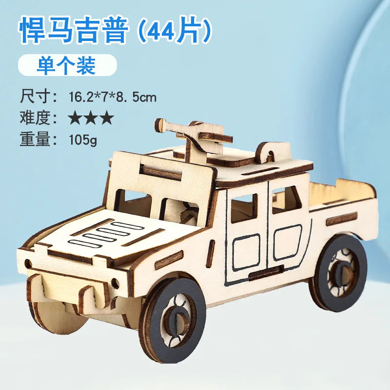 KTX-925651 3D Wooden Puzzle Kit for Kids - Eco-Friendly DIY Educational Toy in Cartoon Style