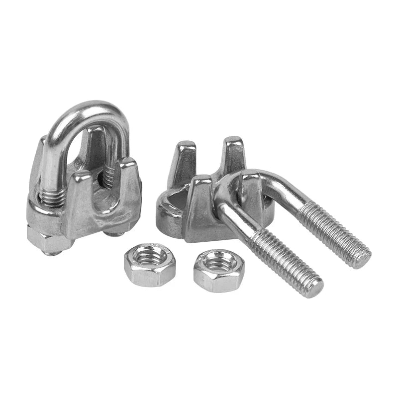 KTX-197587 Stainless Steel Wire Rope Clips and U Bolt Saddle Fasteners for M2-M14 Wire Ropes
