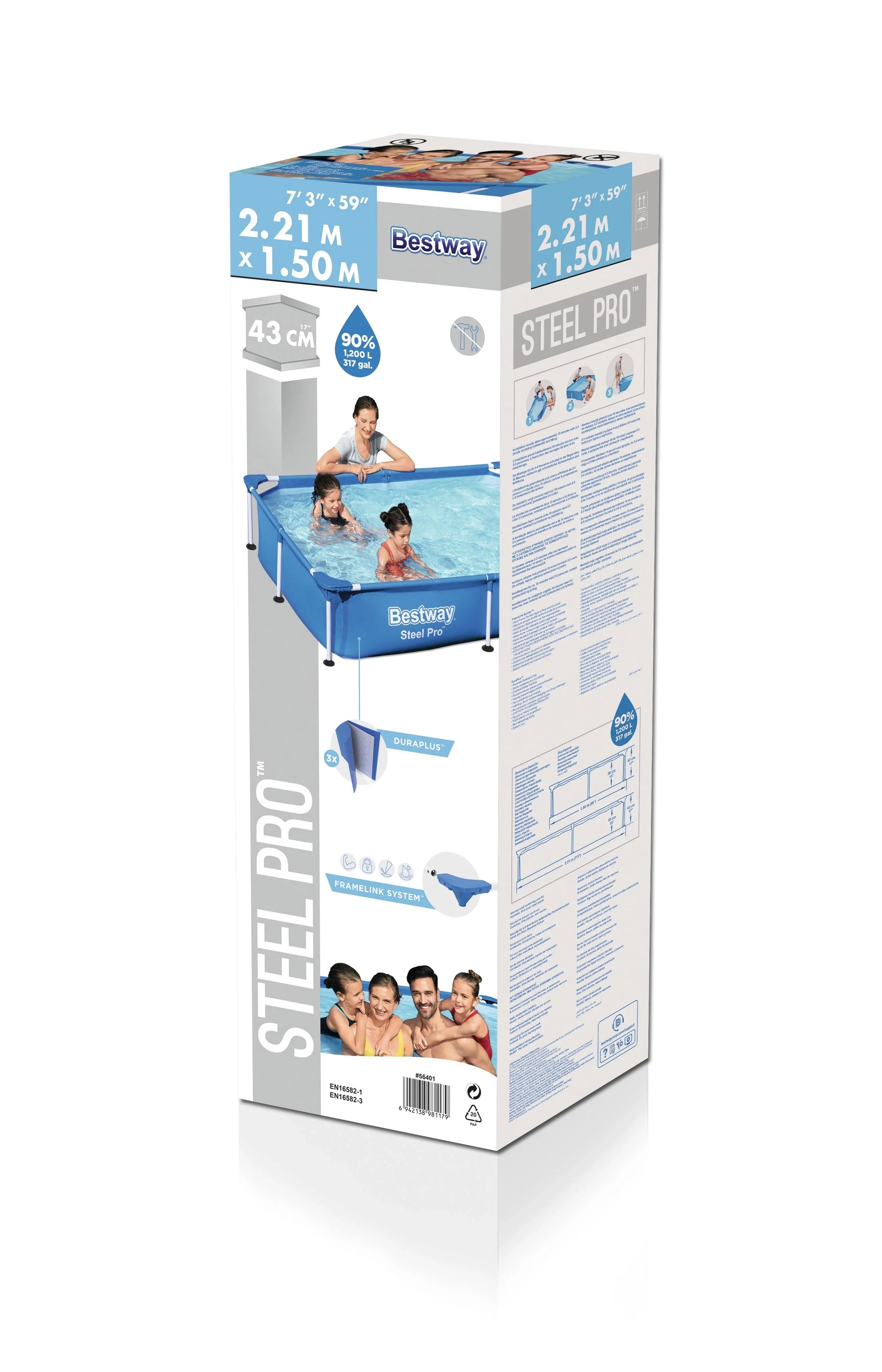 HKM-815571 Above Ground Swimming Pool for Outdoor Use, Easy to Install, Durable Container Design