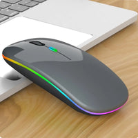 HKM-543763 Dual-Mode Wireless Charging Mouse with Silent Click and Luminous Design for Computers and Notebooks