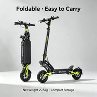 HKM-0464467 Electric Scooter 2400W Dual Motor 48V Battery 37 Mile Range 11-Inch Tires Hydraulic Brakes Foldable Dual Suspension
