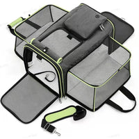 HKM-980051 Expandable Two-Sided Oxford Pet Carrier Backpack for Small Animals – Airline Approved Travel Bag for Dogs, Cats and Birds