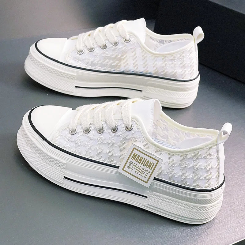 HKM-638739 XK901New Mesh Breathable Board Shoes for Women Summer Fashion Thick Sole Elevated Shoes Versatile Anti slip Sports Shoes