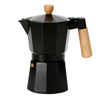 Quality Wooden and Aluminum Stovetop Espresso Maker Stylish Espresso Moka Pot for Classical Taste Italian Coffee Enthusiast