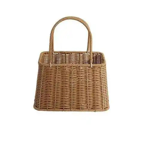 Top Choice Modern Ceramic Lacquer Storage Basket Luxury Natural Rattan for Holding Food Pet Items for Picnics