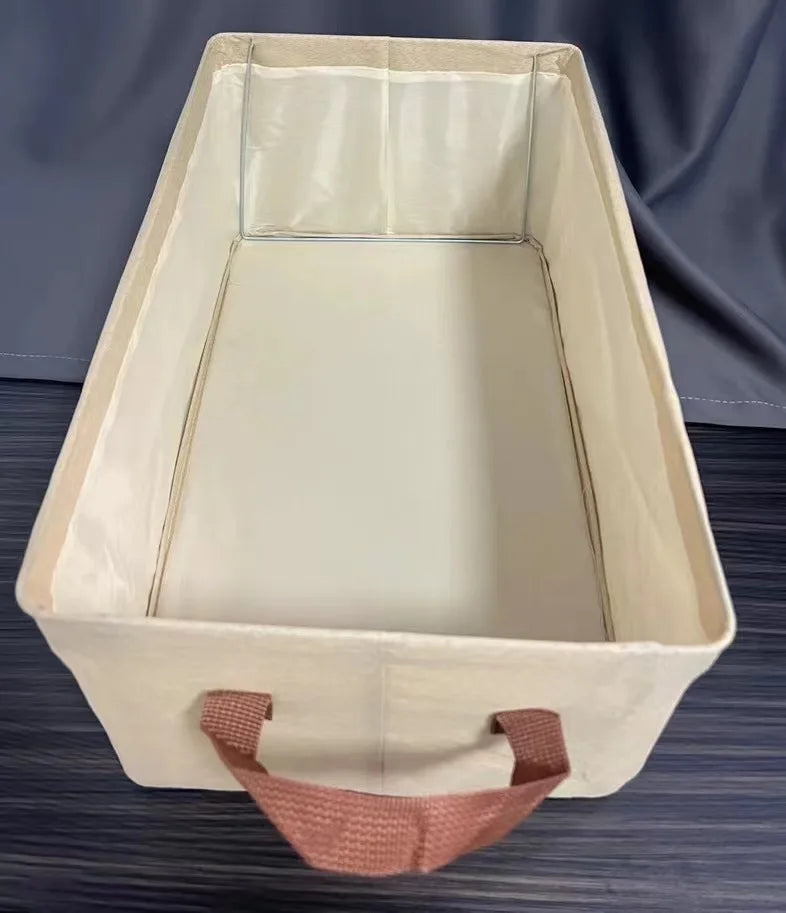 KTX-369043 Foldable Fabric Clothes Storage Box with Steel Frame for Wardrobe Organization