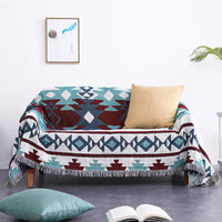 VTX-1043795 Custom Logo Throw Blanket Soft Polyester Cotton Modern Woven Plaid Throw for Couch Sofa Bed and Cozy Home Decor