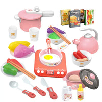 HKM-737171 Pretend Play Cooking Kitchen Toy Set for Kids Ages 2-13, Plastic Cooking Tools and Accessories