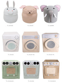 HKM-915667 Cute Cartoon Animal Cotton and Paper Rope Storage Basket for Kids' Rooms