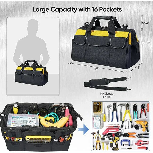 KTX-017939 Durable 1000D Polyester Electrician Tool Bag with Custom Logo Options